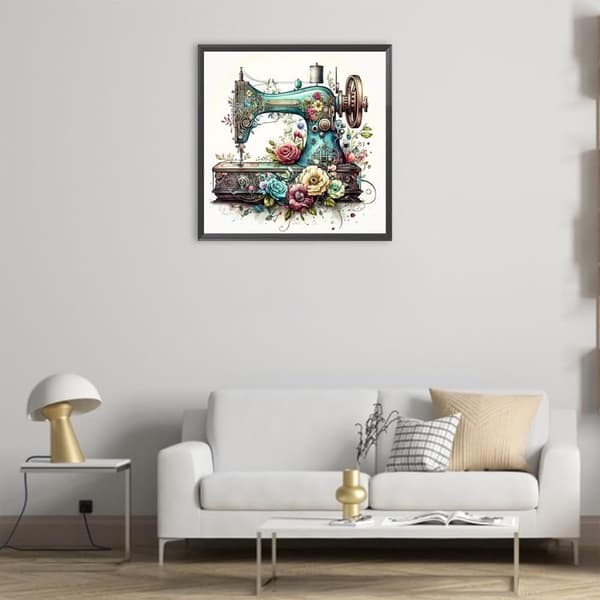 OBOSOE Diamantmaleri & Diamantmaleri – 5D Rund DIY Symaskine & Blomster Vægdekoration for begyndere – 30×30 cm