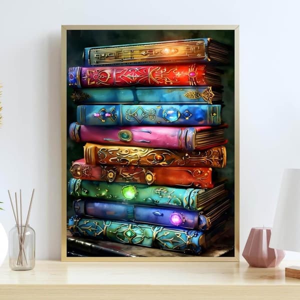 OBOSOE timanttimaalaus ja timanttimaalaus – 5D-pyöreä täyspora DIY Wonder Book -seinäkoriste – 30×40 cm