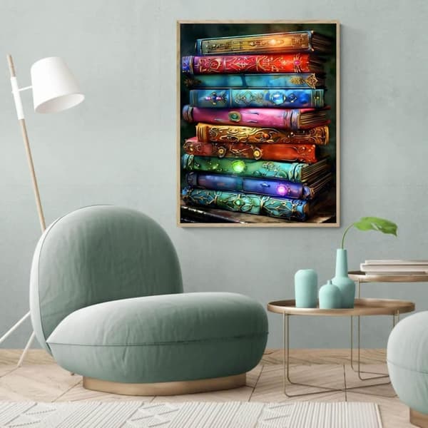 OBOSOE timanttimaalaus ja timanttimaalaus – 5D-pyöreä täyspora DIY Wonder Book -seinäkoriste – 30×40 cm