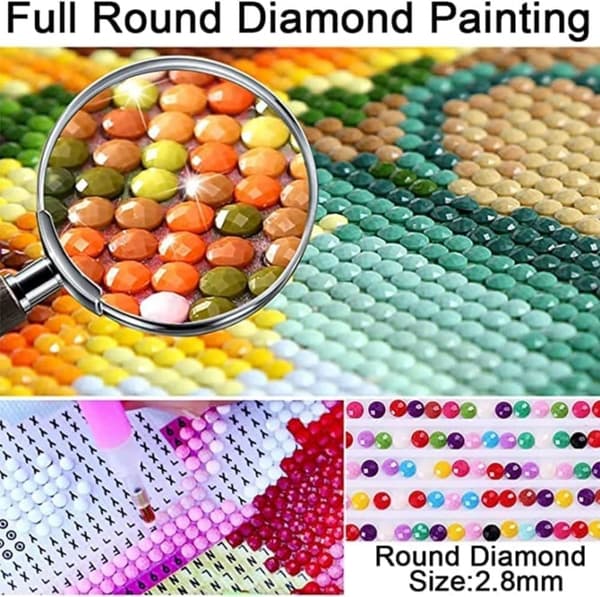 OBOSOE Halloween timanttimaalaus - Magic DIY Full Drill Diamond Art Kit, seinäkoriste (30x40 cm)