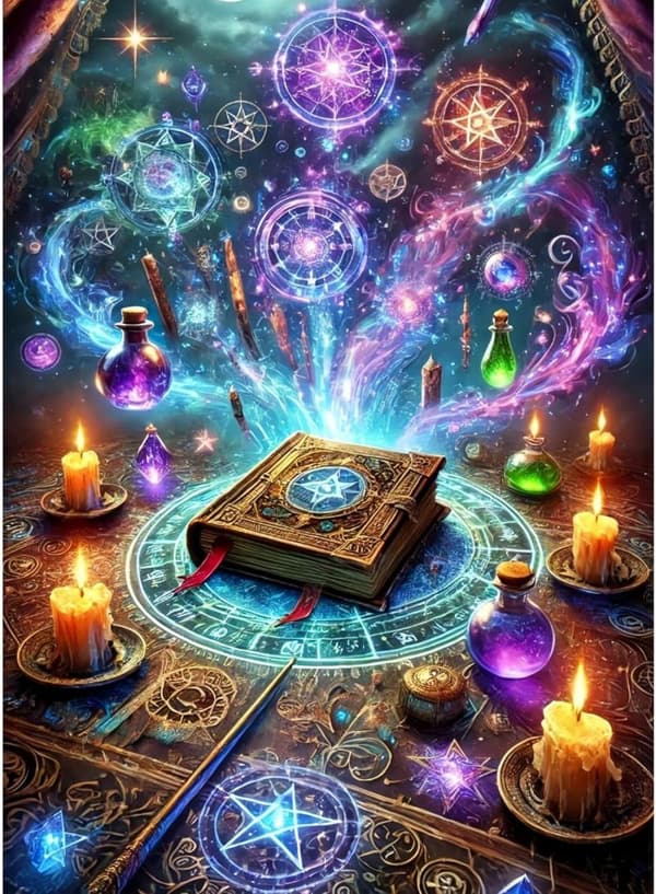 OBOSOE Halloween timanttimaalaus - Magic DIY Full Drill Diamond Art Kit, seinäkoriste (30x40 cm)
