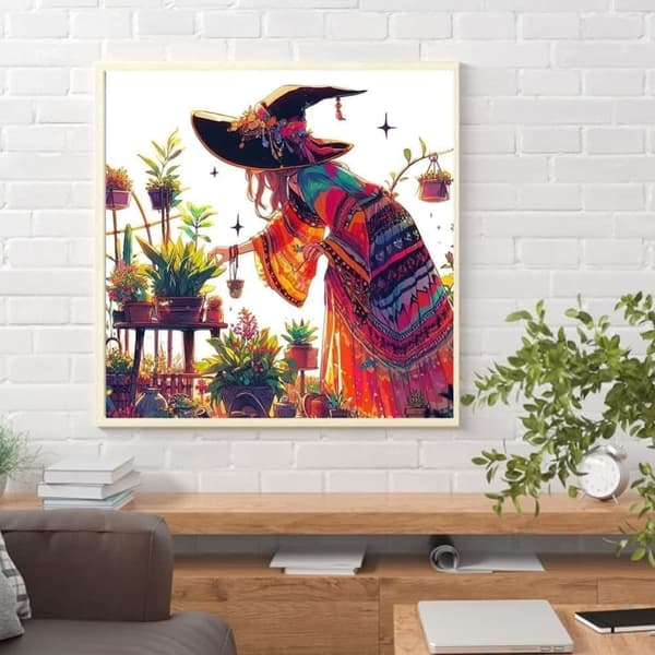 OBOSOE timanttimaalaus ja timanttimaalaus – 5D pyöreä täyspora Magic Art Kit lahja ja seinäkoriste – 35×35 cm