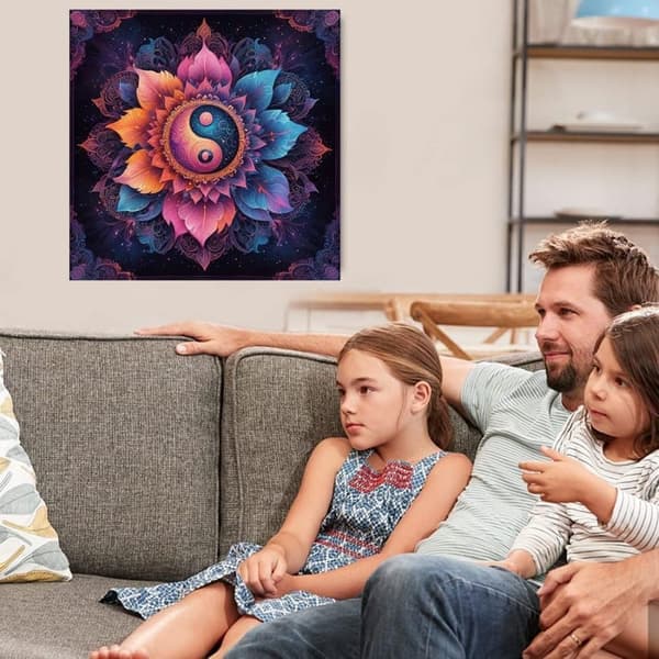 OBOSOE Diamond Painting & Diamantmålning – 5D Full Drill DIY Mandala & Blommor Väggdekoration – 35×35 cm