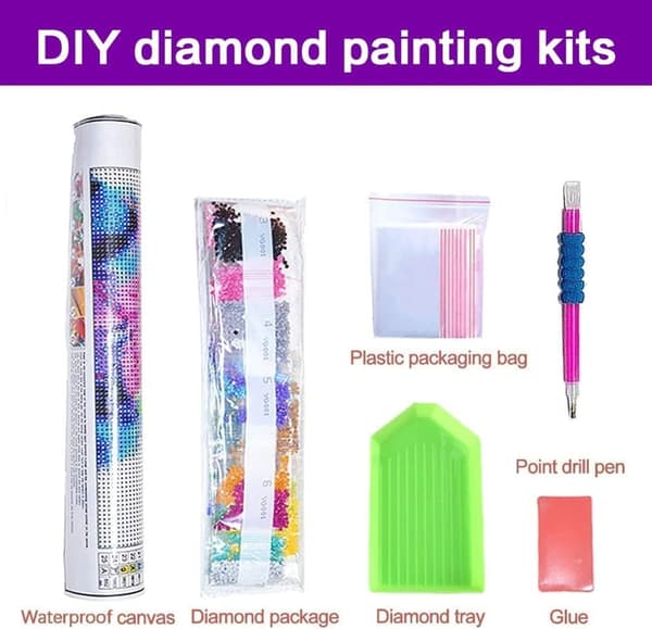 OBOSOE Diamond Painting & Diamantmålning – 5D Full Drill DIY Mandala & Blommor Väggdekoration – 35×35 cm