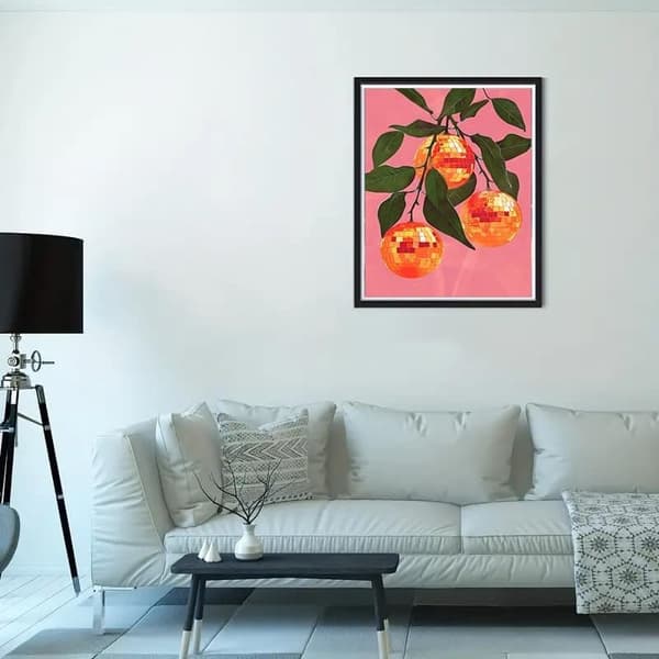 OBOSOE timanttimaalaus ja timanttimaalaus – 5D Full Drill DIY Art Kit (30×40 cm), oranssi disko aloittelijoille