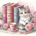 Miniatyrbild 1 av 8: OBOSOE Diamond Painting & Diamantmålning – 5D Full Drill DIY Väggdekor (30×30 cm), Katt med Bokmotiv