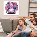 Miniatyrbild 3 av 9: OBOSOE Diamond Painting & Diamantmålning – 5D Full Drill DIY Väggdekor (30×30 cm), Rosa Hortensia & Tomte