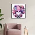 Miniatyrbild 2 av 9: OBOSOE Diamond Painting & Diamantmålning – 5D Full Drill DIY Väggdekor (30×30 cm), Rosa Hortensia & Tomte