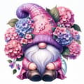 Miniatyrbild 1 av 9: OBOSOE Diamond Painting & Diamantmålning – 5D Full Drill DIY Väggdekor (30×30 cm), Rosa Hortensia & Tomte