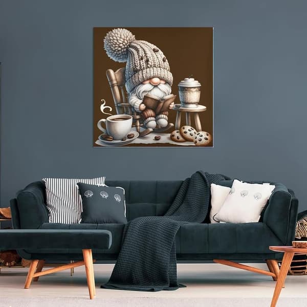 OBOSOE Diamond Painting & Diamantmålning – 5D Full Drill DIY Kit (30×30 cm), Lästande Tomte Motiv