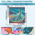 Miniatyrbillede 4 af 6: OBOSOE Diamantmaleri & Diamantmaleri – 5D Landskab DIY Rund Fuld Drill Vægklistermærke (30×30 cm), Havfrue ved stranden