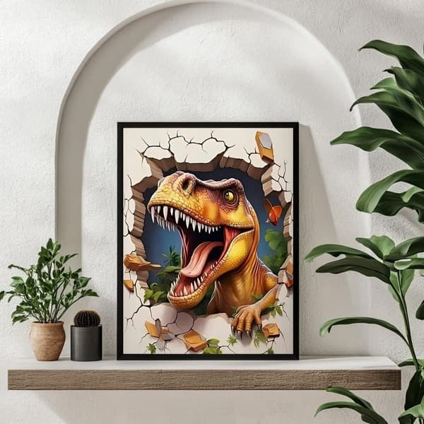 OBOSOE timanttimaalaus ja timanttimaalaus – 5D-tee-se-itse-sarja aikuisille ja aloittelijoille (30×40 cm), dinosaurusteema