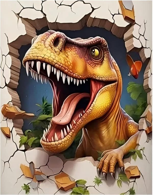 OBOSOE timanttimaalaus ja timanttimaalaus – 5D-tee-se-itse-sarja aikuisille ja aloittelijoille (30×40 cm), dinosaurusteema