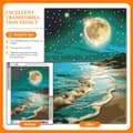 Pikkukuva 2 / 7: OBOSOE Diamond Painting - Moonlight Beach 5D DIY timanttimaalaus, 30x40cm