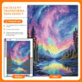 Pikkukuva 2 / 7: OBOSOE Diamond Painting - Aurora Fjällsjö Wonderland 5D DIY-timanttimaalaus, 30x40cm
