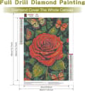 Miniatyrbillede 2 af 7: OBOSOE 5D diamantmalerisæt – Blomster og sommerfuglemønstre til voksne, begyndervenlig DIY-kunst, Broderi med fuld boreperle (30x40 cm)
