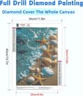 Miniatyrbild 2 av 6: OBOSOE 5D Diamond Painting - Havsstrand Motiv för Vuxna, Nybörjarvänlig Full Drill Pärlbroderi med Snäckor (30x40 cm)
