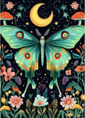 Miniatyrbillede 1 af 6: OBOSOE 5D Diamantmaleri – Sommerfugle og blomster Fantasy mønster, Fuld Drill Perle Broderi for begyndere (30x40 cm)