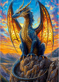 Miniatyrbild 1 av 6: OBOSOE 5D Diamond Painting – Drakmotiv för Vuxna, Full Drill DIY Pärlbroderi (30x40 cm) – Fantasy Djurkonst till Väggdekoration