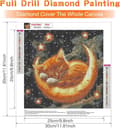 Pikkukuva 2 / 6: OBOSOE 5D helmikirjonta – Cat & Moon, Full Drill DIY (30x30 cm) – Kodikas eläinaihe seinälle
