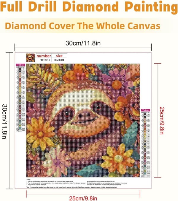 OBOSOE 5D Pärlbroderi – Söta Sengångare & Blommor, Full Drill DIY (30x30 cm) – Roligt Djurmotiv för Väggen