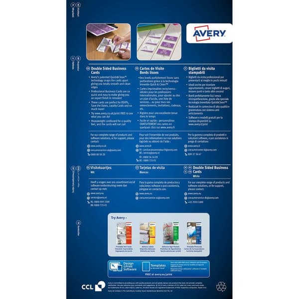 Termisk papirrulle Avery C32015-10E Hvid (10 enheder)