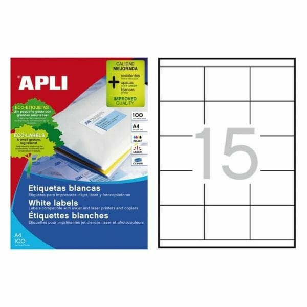 Liimat/etiketit Apli Labels 70 x 50.8mm 100 Levyt 70 x 50,8 mm