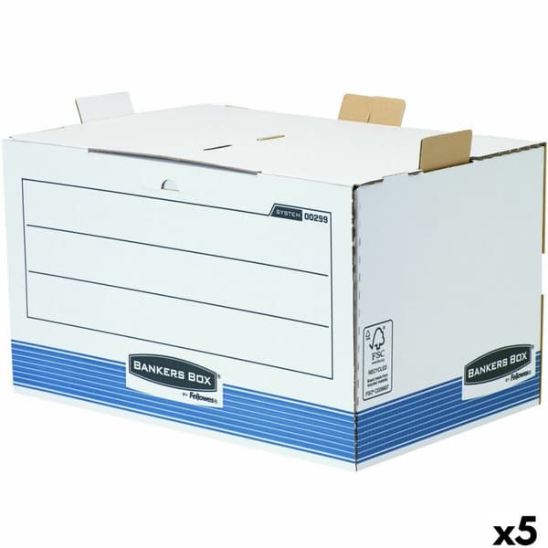 Filbox Fellowes Blå Vit 5 antal (33,5 x 55,7 x 38,9 cm)