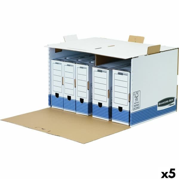 Filbox Fellowes Blå Vit 5 antal (33,5 x 55,7 x 38,9 cm)