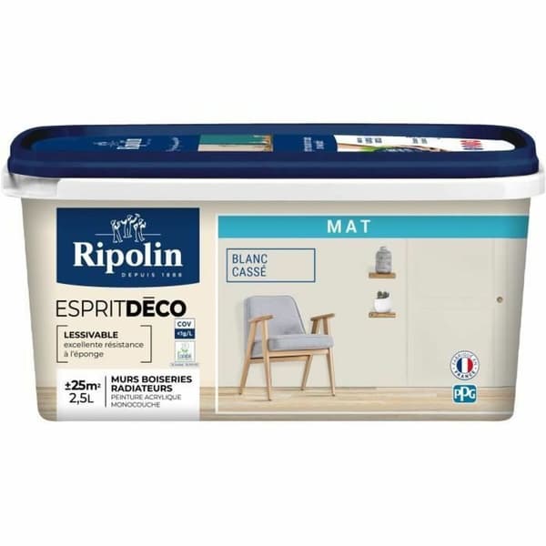 Akryylimaali Ripolin Valkoinen 250 ml