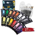 Miniatyrbild 1 av 4: Artina Paint Kit 27st Bergamo - 10 akrylfärger à 75ml, 4 metalliska färger, set med 10 penslar, 1 blandningspalett