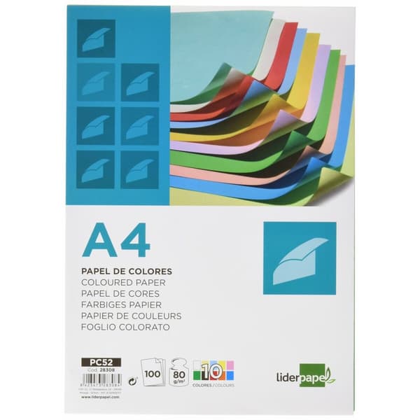 Brevpapper Set Liderpapel PC52 Multicolour 100 Blad