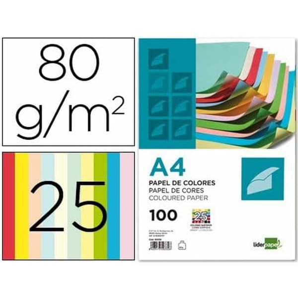 Brevpapper Set Liderpapel PC62 Multicolour 100 Blad