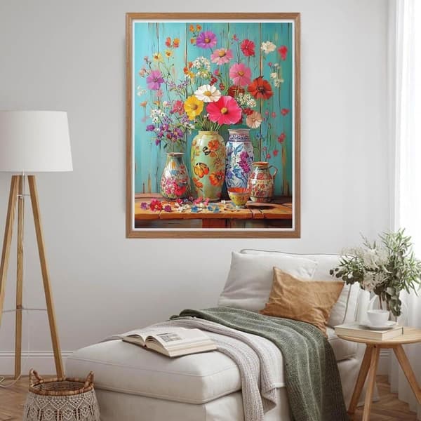 Bomclap 5D Flower Diamond Painting – Blommor DIY Diamanttavla Full Borr 30×40cm