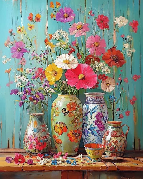 Bomclap 5D Flower Diamond Painting – Blommor DIY Diamanttavla Full Borr 30×40cm