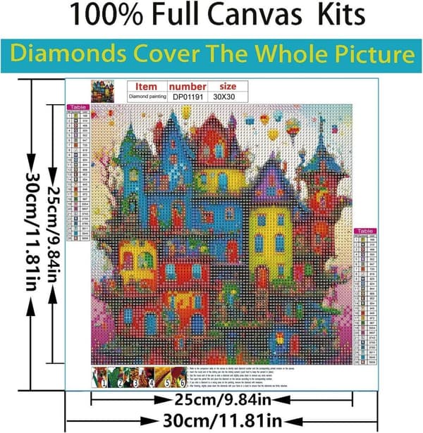 Bomclap 5D landskab diamantmaleri - Hus DIY diamantmaleri fuld boremaskine 30×30cm