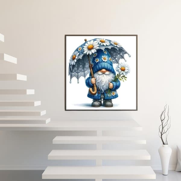Bomclap 5D Gnome Diamond Painting Daisy - DIY Diamant Maleri Rund Drill 30×30cm