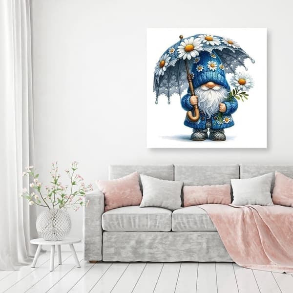 Bomclap 5D Gnome Diamond Painting Daisy - DIY Diamant Maleri Rund Drill 30×30cm