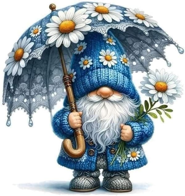 Bomclap 5D Gnome Diamond Painting Daisy - DIY Diamant Maleri Rund Drill 30×30cm