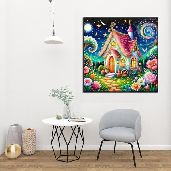 Bomclap 5D timanttimaalaus kukkatalo – täysi pora timanttimaalaus 35×35cm