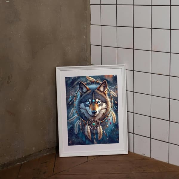 Bomclap 5D Varg Diamond Painting – Dreamcatcher Diamanttavla för Nybörjare 30×40cm