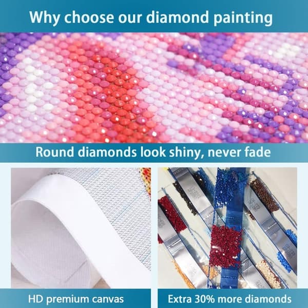 Bomclap 5D Skovulv Diamant Urskive – Landskab Diamantmaleri Rund Boremaskine 35×35cm