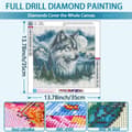 Miniatyrbillede 5 af 7: Bomclap 5D Skovulv Diamant Urskive – Landskab Diamantmaleri Rund Boremaskine 35×35cm