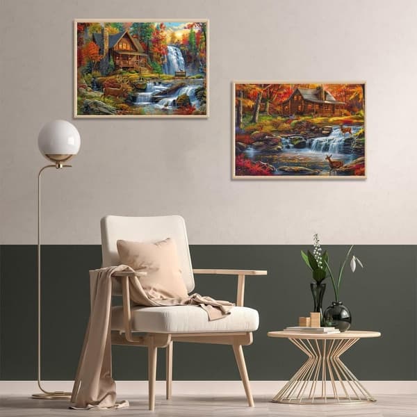 Bomclap Timanttimaalaus 2 kpl – 5D Timanttimaalaus Metsämaisema (30x40 cm)