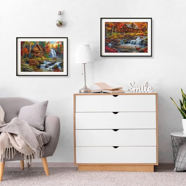 Bomclap Timanttimaalaus 2 kpl – 5D Timanttimaalaus Metsämaisema (30x40 cm)