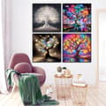 Pikkukuva 2 / 6: Bomclap Diamond Painting 4 kpl – 5D timanttimaalaus pyöreät kappaleet täysi pora (30x30 cm)