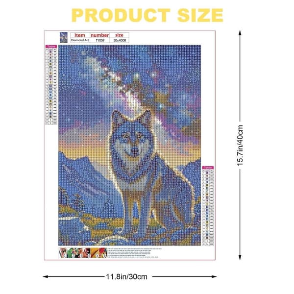 Bomclap Diamond Painting 6 kpl – 5D-timanttimaalaus pyöreät kappaleet Full Drill (30x40 cm) Eläinaihe