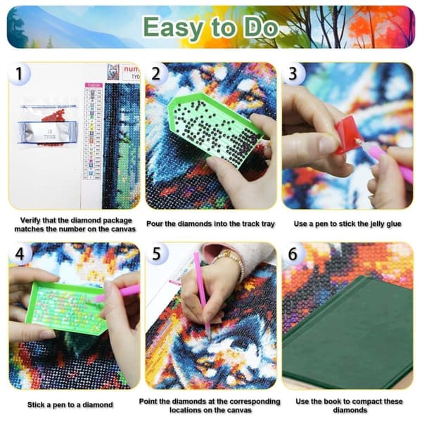 Bomclap Diamond Painting 6-pack – 5D Diamantmålning Full Drill Landskap (30x40 cm)