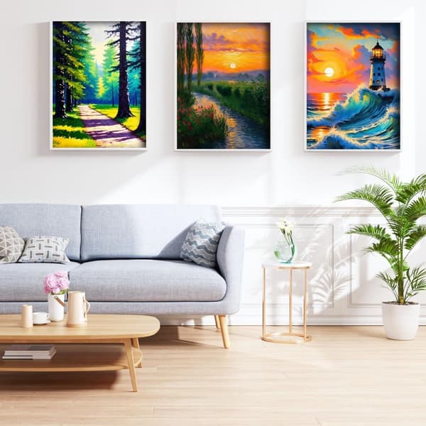 Bomclap Diamond Painting 6-pack – 5D Diamantmålning Full Drill Landskap (30x40 cm)