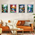 Pikkukuva 6 / 8: Bomclap Diamond Painting 4 kpl – 5D timanttimaalaus täyspora maisema (30x40 cm)